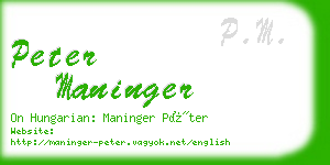 peter maninger business card